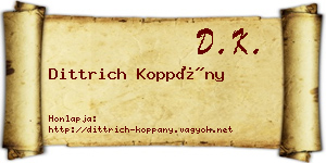Dittrich Koppány névjegykártya